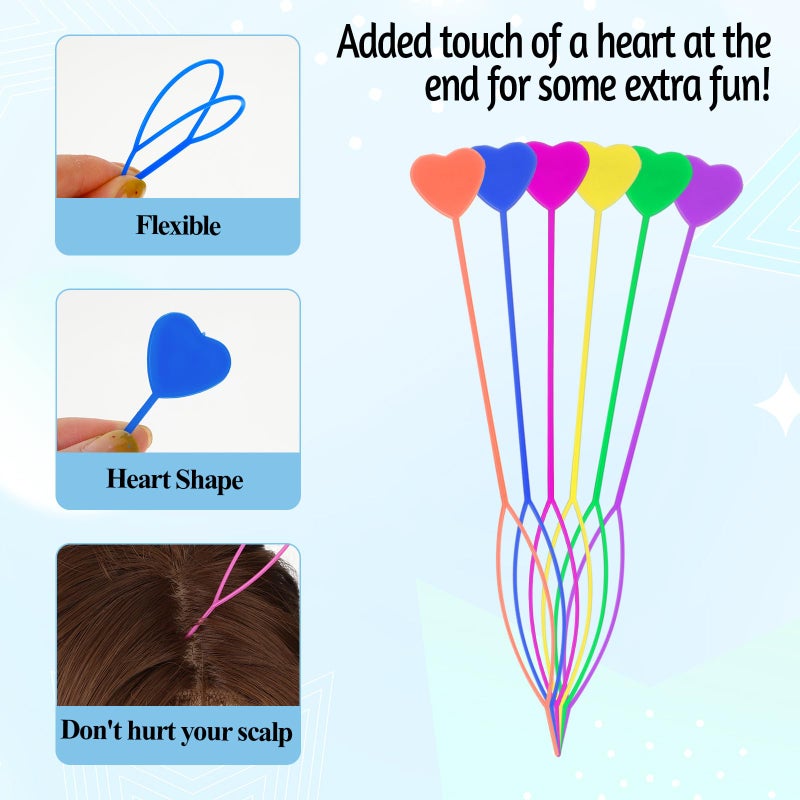 ElevateTech Quick Beader for Hair Braids Loading Beads, 12 Pcs Hair Beader Tool for Braiding Beads on Braids Automatic Beads Loader Colorful Topsy Tail Hair Braid Ponytail Hair Styling Maker - Image 3
